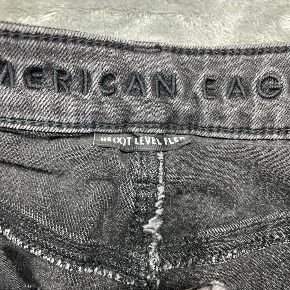 American Eagle Jeans Mens 29x30 Grey Slim Straight Flex Grunge
